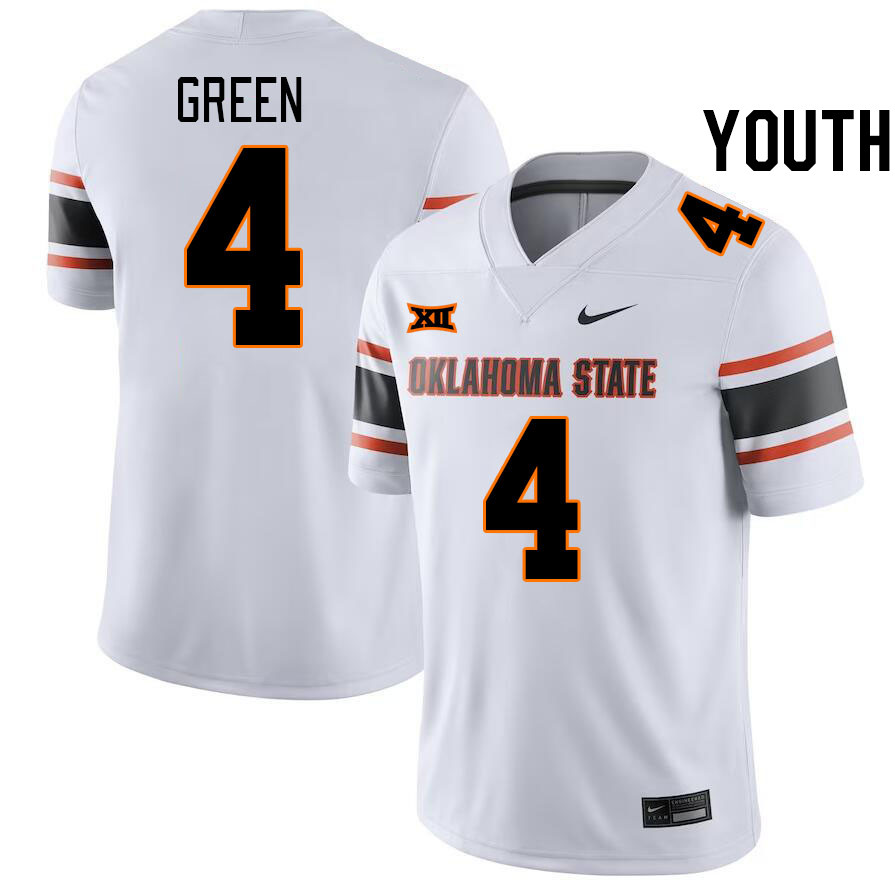 Youth #4 AJ Green Oklahoma State Cowboys College Football Jerseys Stitched-White